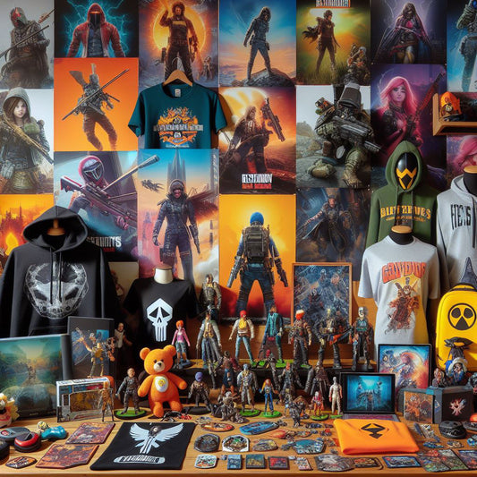 Gaming merchandise being showcased