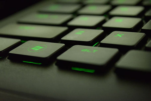 Close up of a gaming laptop keyboard