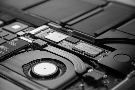 Close-up of computer hardware